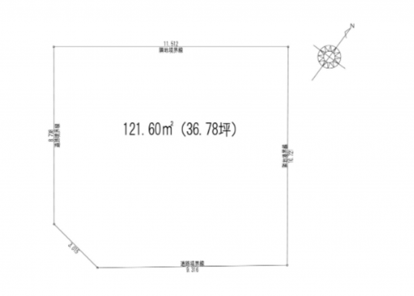 静岡市駿河区八幡、土地の間取り画像です