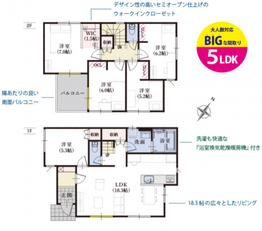 静岡市駿河区東新田、新築一戸建ての間取り画像です