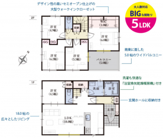 静岡市駿河区東新田、新築一戸建ての間取り画像です
