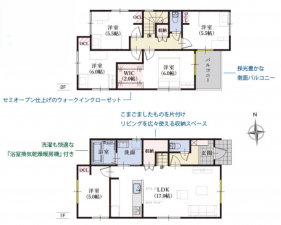 静岡市清水区折戸、新築一戸建ての間取り画像です