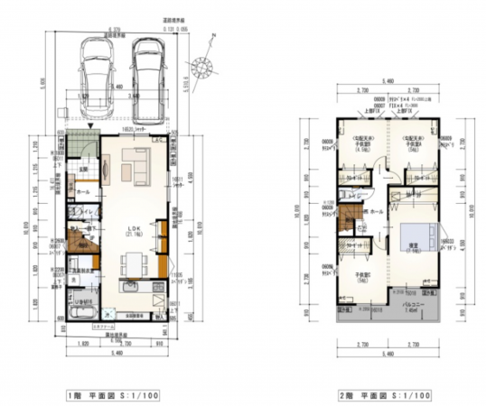 静岡市清水区南岡町、新築一戸建ての間取り画像です