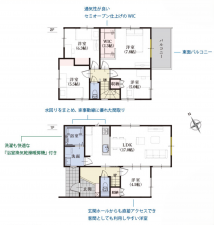 静岡市清水区横砂南町、新築一戸建ての間取り画像です