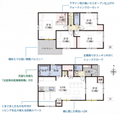 静岡市清水区三保、新築一戸建ての間取り画像です