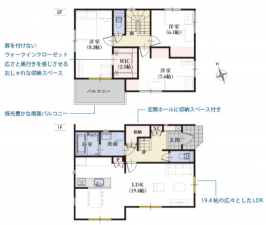 静岡市清水区北脇新田、新築一戸建ての間取り画像です