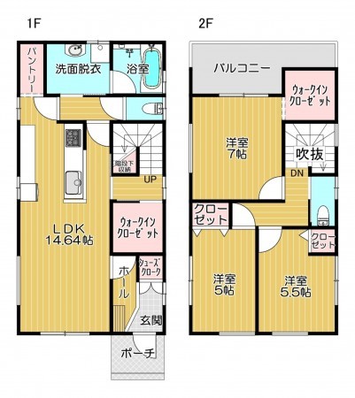 静岡市駿河区池田、新築一戸建ての間取り画像です