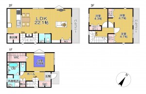 静岡市駿河区馬渕、新築一戸建ての間取り画像です