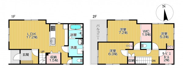 静岡市駿河区向敷地、新築一戸建ての間取り画像です