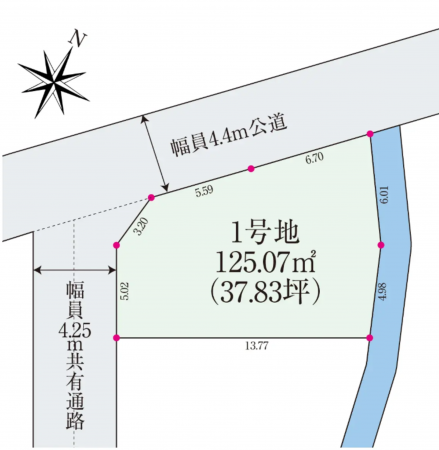 静岡市駿河区丸子新田、土地の間取り画像です