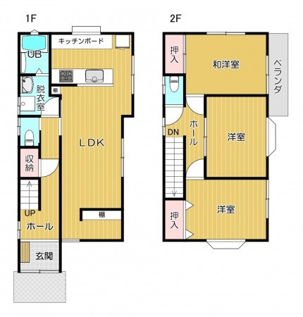 静岡市駿河区青木、中古一戸建ての間取り画像です