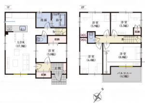 静岡市駿河区中島、新築一戸建ての間取り画像です