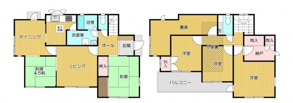 静岡市駿河区大谷、中古一戸建ての間取り画像です