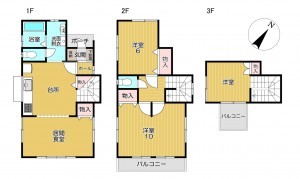 静岡市駿河区見瀬、中古一戸建ての間取り画像です