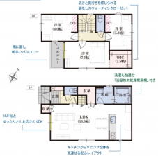 静岡市駿河区下川原、新築一戸建ての間取り画像です