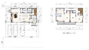 静岡市駿河区新川、新築一戸建ての間取り画像です
