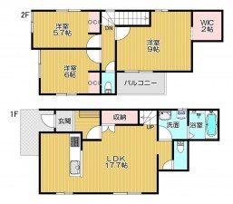 静岡市清水区石川、新築一戸建ての間取り画像です