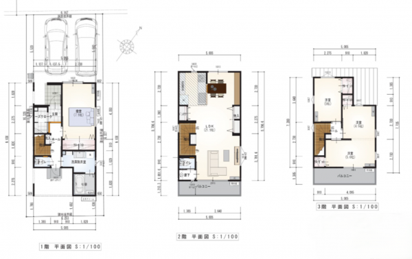 静岡市駿河区有明町、新築一戸建ての間取り画像です