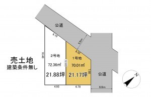 静岡市駿河区中原、土地の間取り画像です