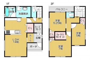 静岡市駿河区有東、新築一戸建ての間取り画像です