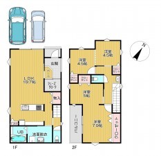 静岡市駿河区石田、新築一戸建ての間取り画像です