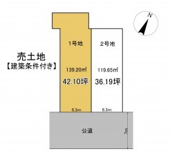 静岡市駿河区さつき町、土地の間取り画像です
