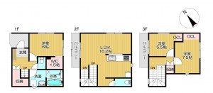 静岡市駿河区中原、新築一戸建ての間取り画像です