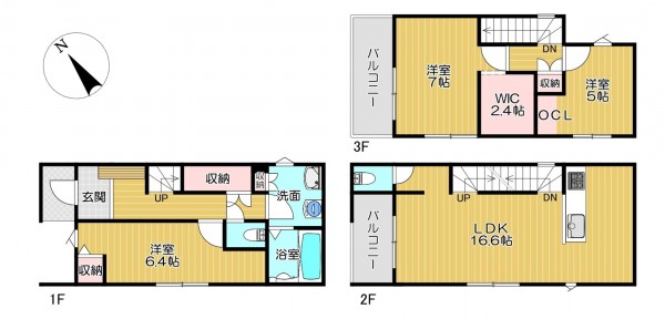 静岡市駿河区中原、新築一戸建ての間取り画像です