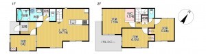 静岡市駿河区登呂、新築一戸建ての間取り画像です