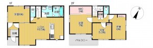 静岡市駿河区登呂、新築一戸建ての間取り画像です