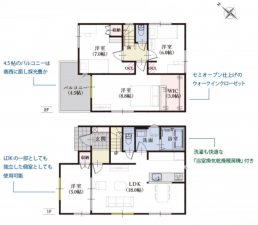 静岡市清水区横砂中町、新築一戸建ての間取り画像です