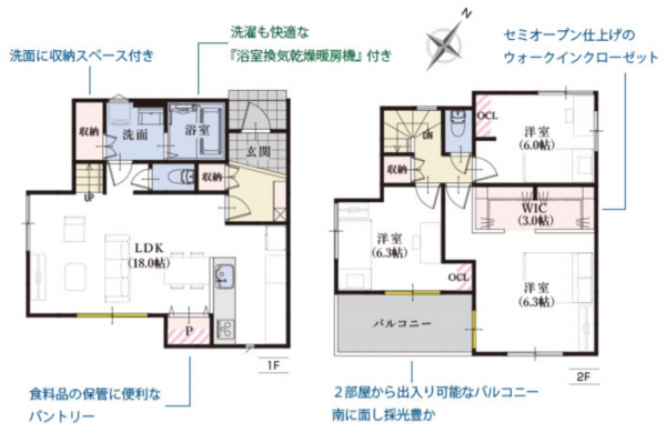 静岡市清水区北脇新田、新築一戸建ての間取り画像です