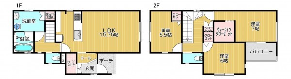 静岡市駿河区敷地、新築一戸建ての間取り画像です