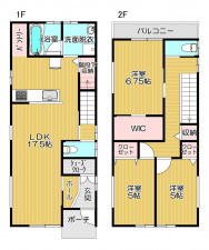 静岡市駿河区東新田、新築一戸建ての間取り画像です