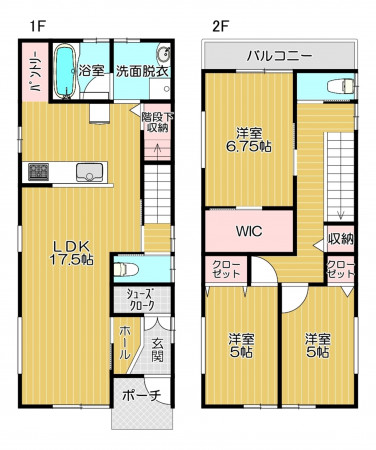 静岡市駿河区東新田、新築一戸建ての間取り画像です