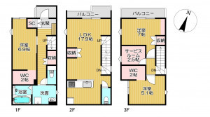 静岡市駿河区新川、新築一戸建ての間取り画像です