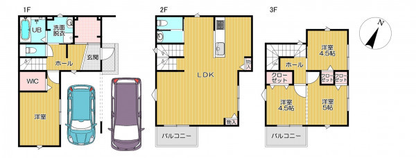 静岡市駿河区石田、新築一戸建ての間取り画像です