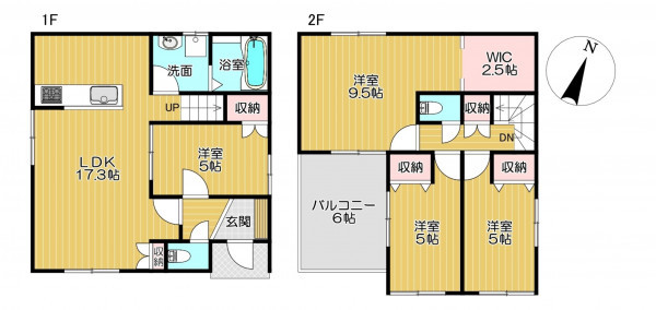 静岡市駿河区中島、新築一戸建ての間取り画像です