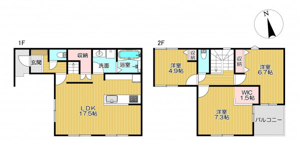 静岡市駿河区丸子、新築一戸建ての間取り画像です