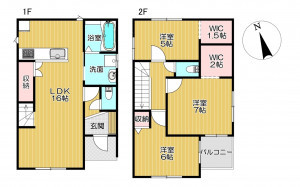 静岡市駿河区丸子、新築一戸建ての間取り画像です