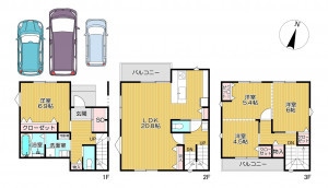 静岡市駿河区池田、新築一戸建ての間取り画像です